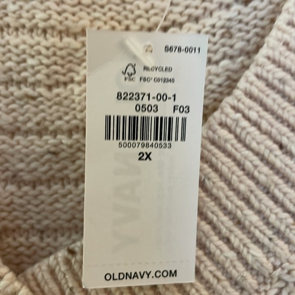 NWT! Old Navy Speckled Textured Rib-Knit Cream Cotton Tunic Sweater. Size 2x! - Picture 11 of 16